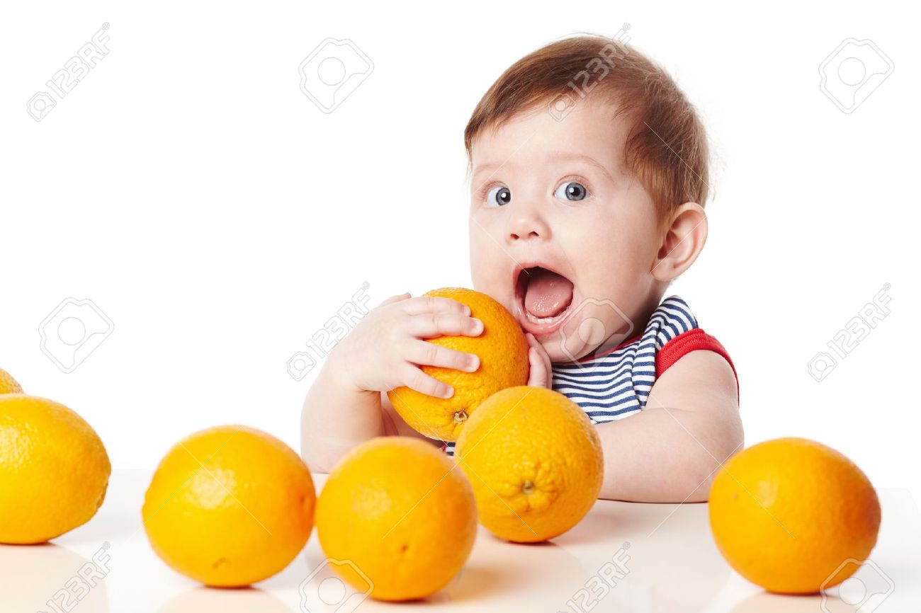 18767393-cute-baby-with-orange-isolated-on-white-Stock-Photo-baby